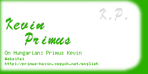 kevin primus business card